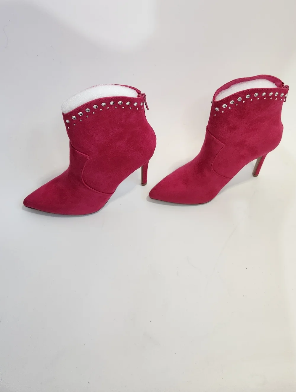 Soda Hot‎ Pink Suede Studded Stiletto Ankle Boot Size 8